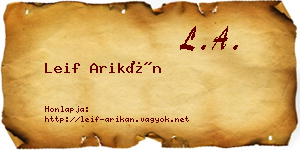Leif Arikán névjegykártya